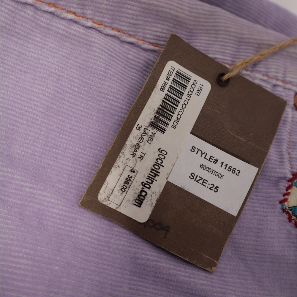 NWT TRUE RELIGION Woodstock Corduroy lavender pant - Picture 9 of 15